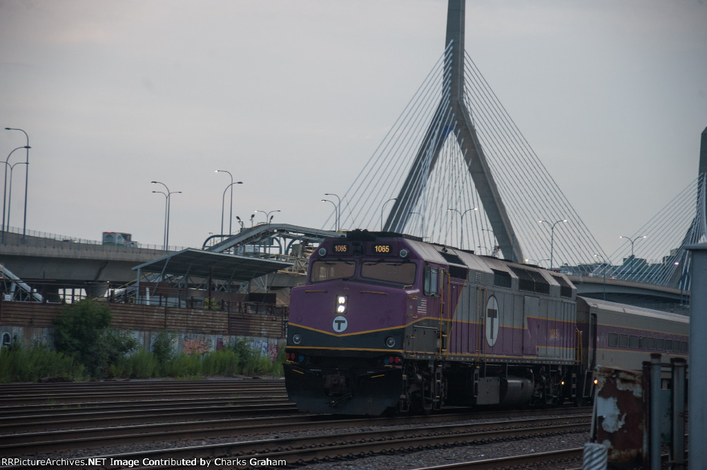 MBTA 1065 Leaves the station